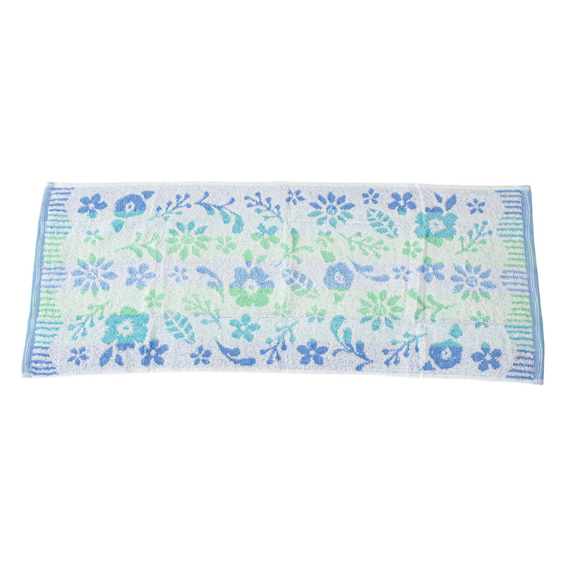 ふんわりやわらかタオル カノン 34×80cm ブルー 5枚組