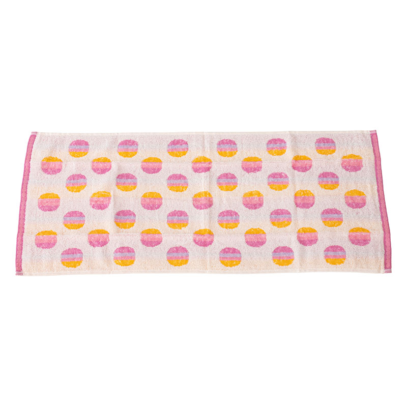 ふんわりやわらかタオル ドリームドット 34×80cm ピンク 5枚組