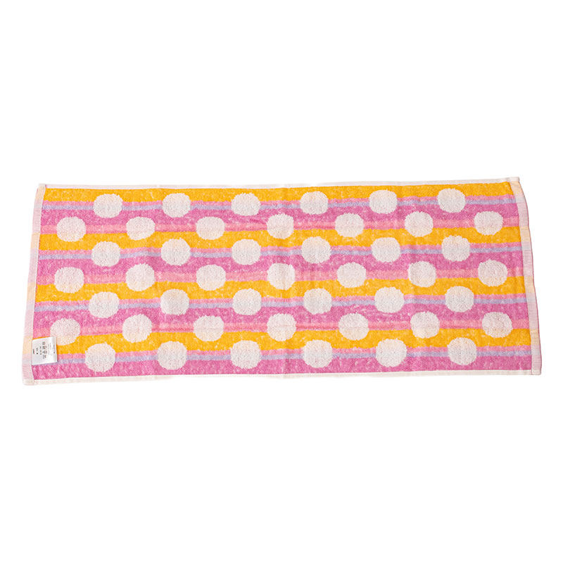 ふんわりやわらかタオル ドリームドット 34×80cm ピンク 5枚組