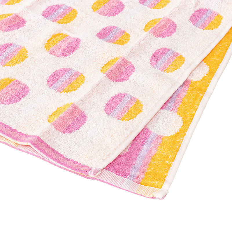 ふんわりやわらかタオル ドリームドット 34×80cm ピンク 5枚組