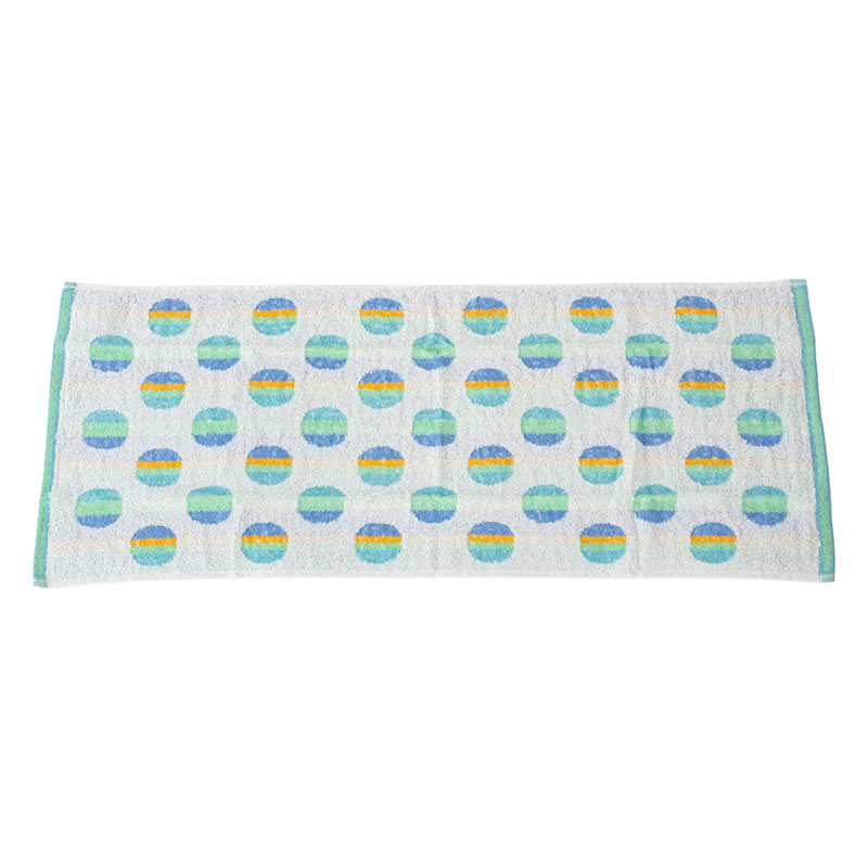 ふんわりやわらかタオル ドリームドット 34×80cm ブルー 5枚組