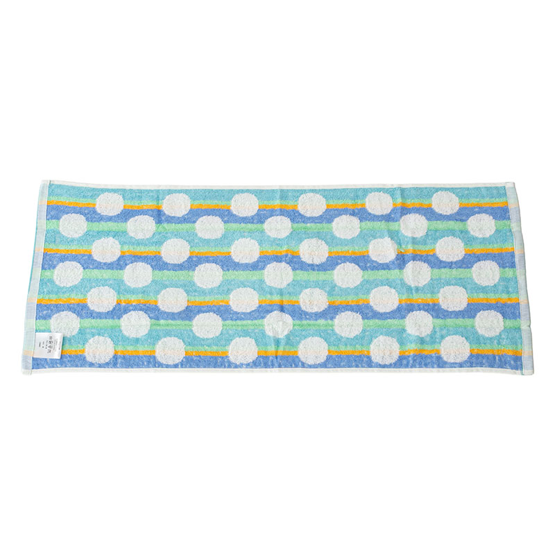 ふんわりやわらかタオル ドリームドット 34×80cm ブルー 5枚組