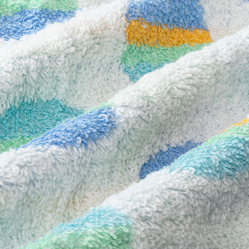 ふんわりやわらかタオル ドリームドット 34×80cm ブルー 5枚組