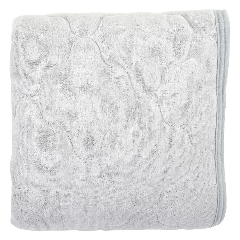 なめらか肌触り 綿100%ベロア調 敷パッド セミダブル(120×205cm)グレー