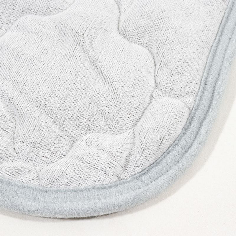 なめらか肌触り 綿100%ベロア調 敷パッド ダブル(140×205cm)グレー