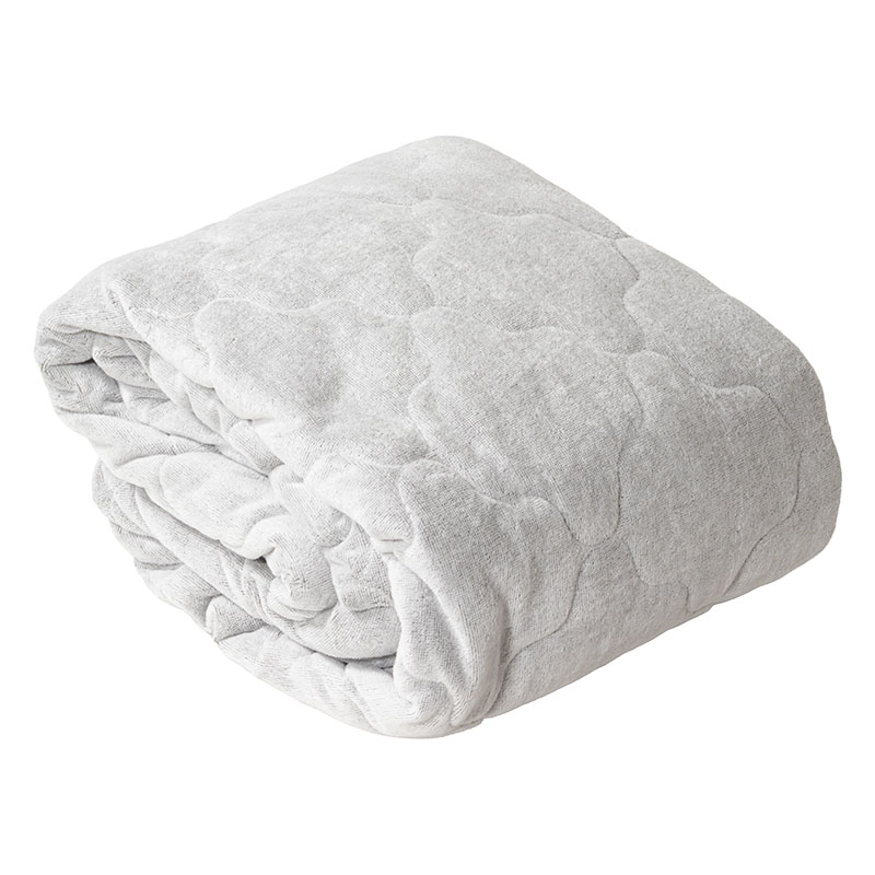 なめらか肌触り 綿100％ベロア調 BOXパッド S (シングル) グレー