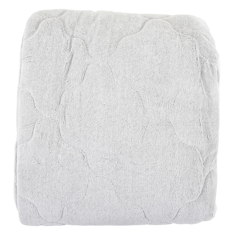 なめらか肌触り 綿100%ベロア調 BOXパッド セミダブル(120×200cm)グレー