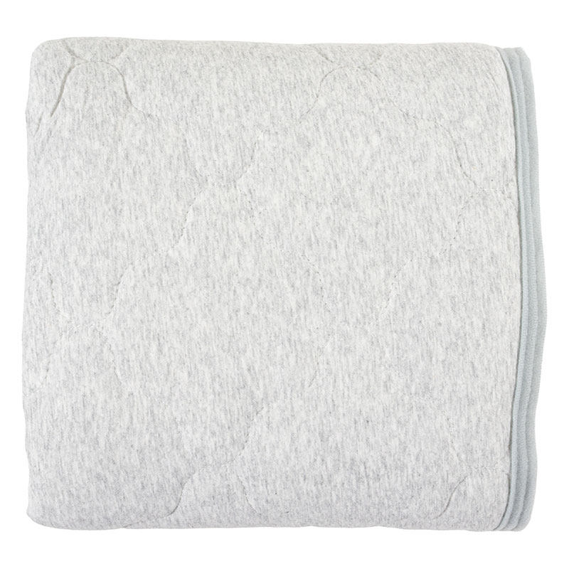 オールシーズン使える 綿100%ニット 敷パッド シングル(100×205cm)グレー