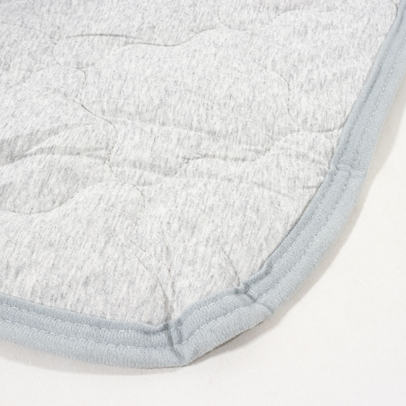 オールシーズン使える 綿100%ニット 敷パッド シングル(100×205cm)グレー