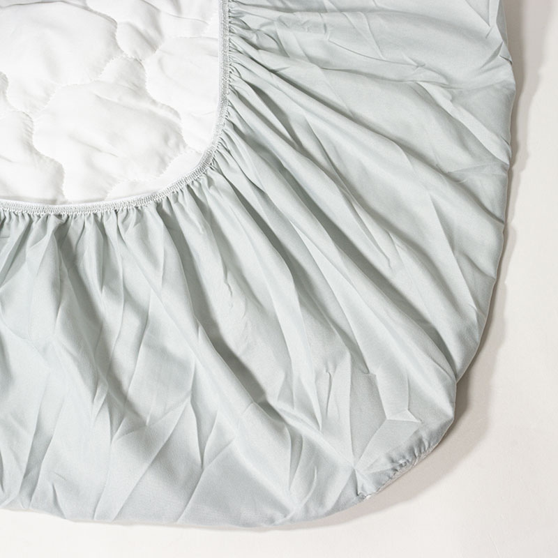 オールシーズン使える 綿100％ニット BOXパッド SS (シングル) グレー