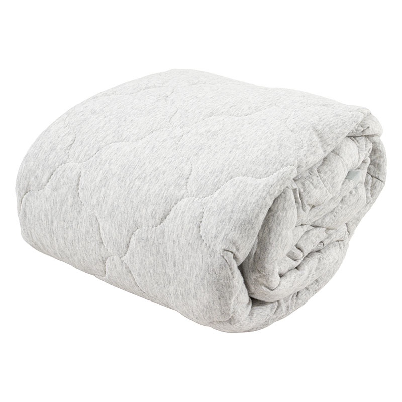 オールシーズン使える 綿100%ニット BOXパッド セミダブル(120×200cm)グレー