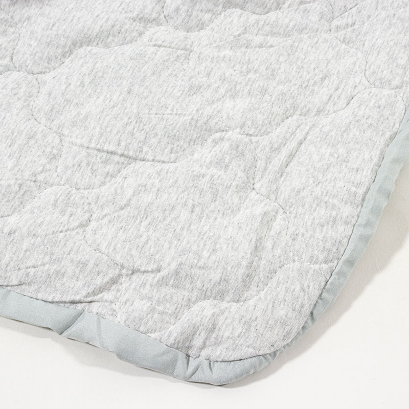 オールシーズン使える 綿100%ニット BOXパッド セミダブル(120×200cm)グレー