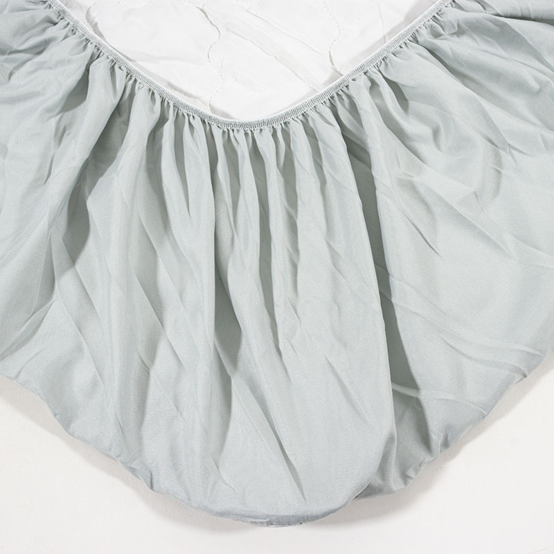 オールシーズン使える 綿100%ニット BOXパッド セミダブル(120×200cm)グレー