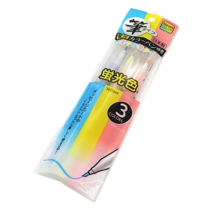 筆タイプカラーペン 3P 蛍光ブルー・蛍光イエロー・蛍光ピンク