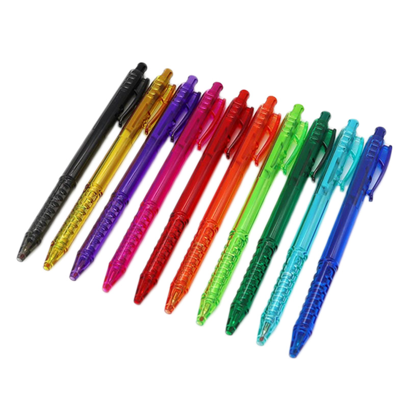 ノック式ボールペン 0.7mm 10本組　カラー