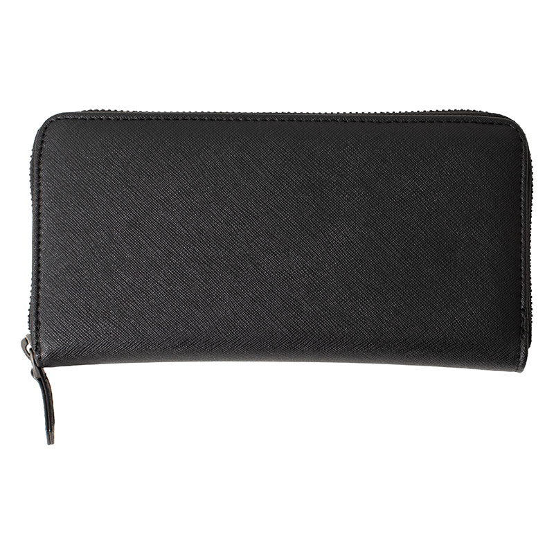 ラウンドファスナー長財布 サフィアーノ ブラック