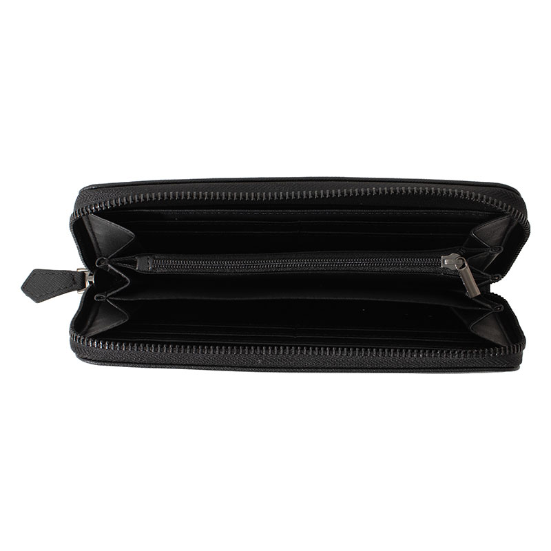 ラウンドファスナー長財布 サフィアーノ ブラック