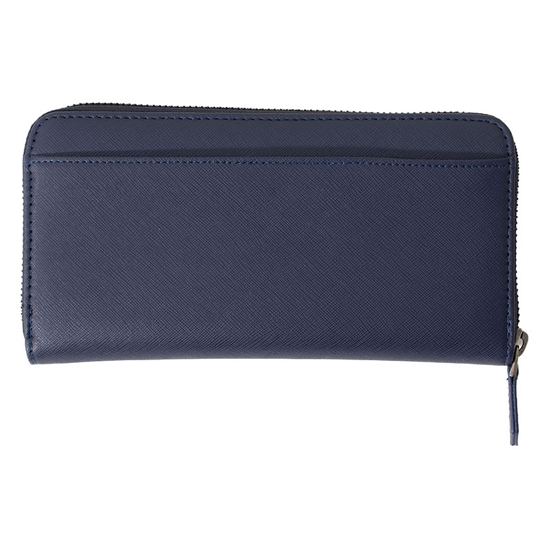 ラウンドファスナー長財布 サフィアーノ ネイビー