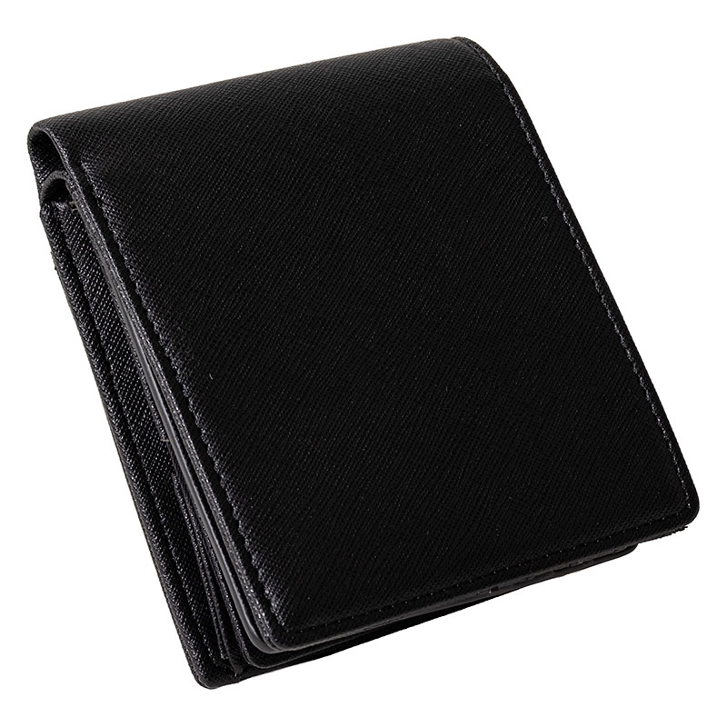 コンパクト2つ折り札入れ サフィアーノ ブラック