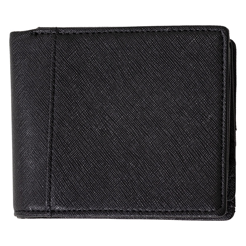 コンパクト2つ折り札入れ サフィアーノ ブラック