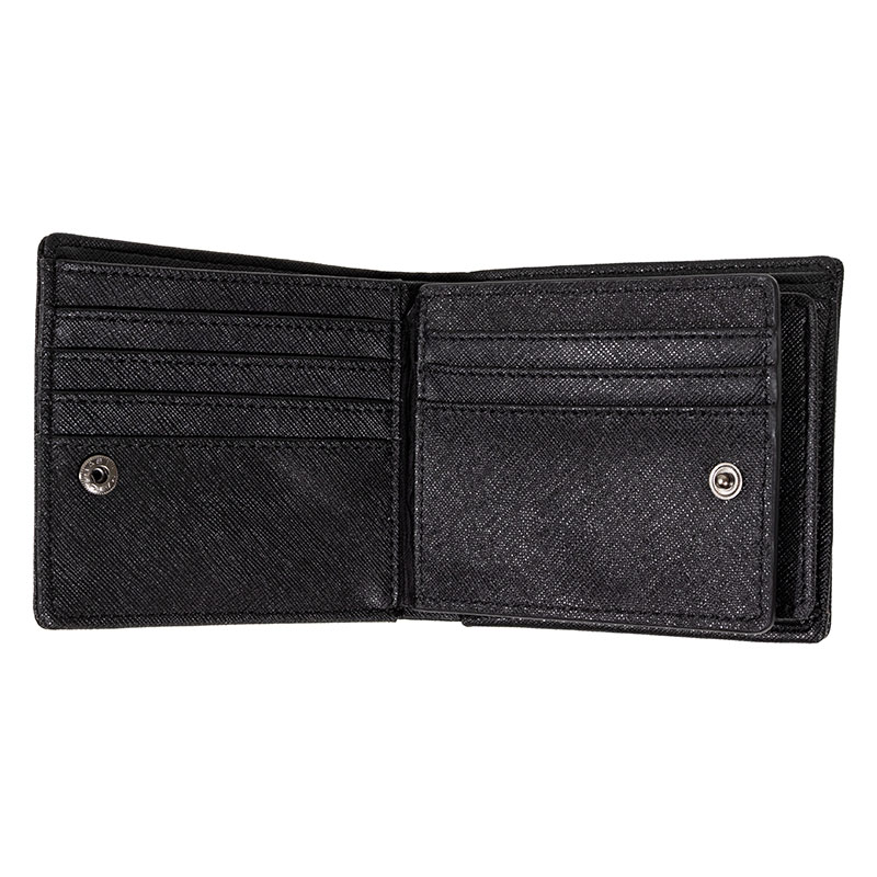 コンパクト2つ折り札入れ サフィアーノ ブラック