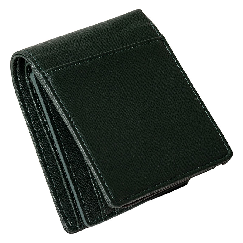コンパクト2つ折り札入れ サフィアーノ グリーン