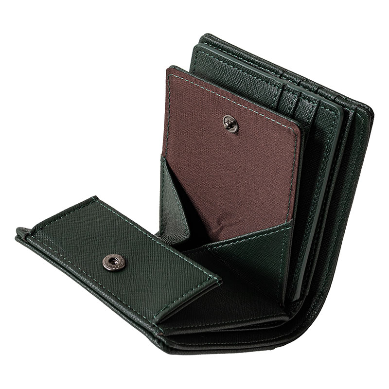 コンパクト2つ折り札入れ サフィアーノ グリーン