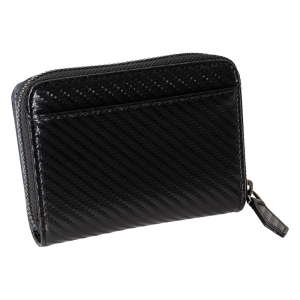 ミニラウンドファスナー札入れ カーボン ブラック