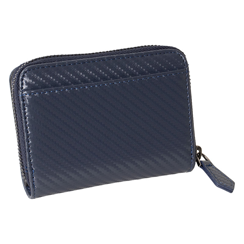 ミニラウンドファスナー札入れ カーボン ネイビー