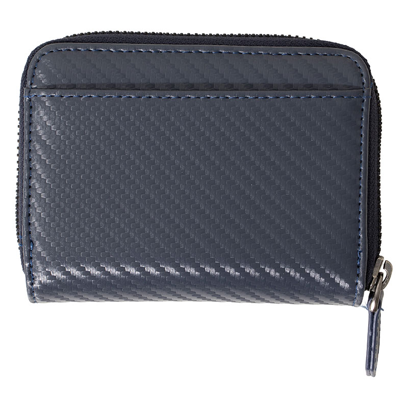 ミニラウンドファスナー札入れ カーボン ネイビー