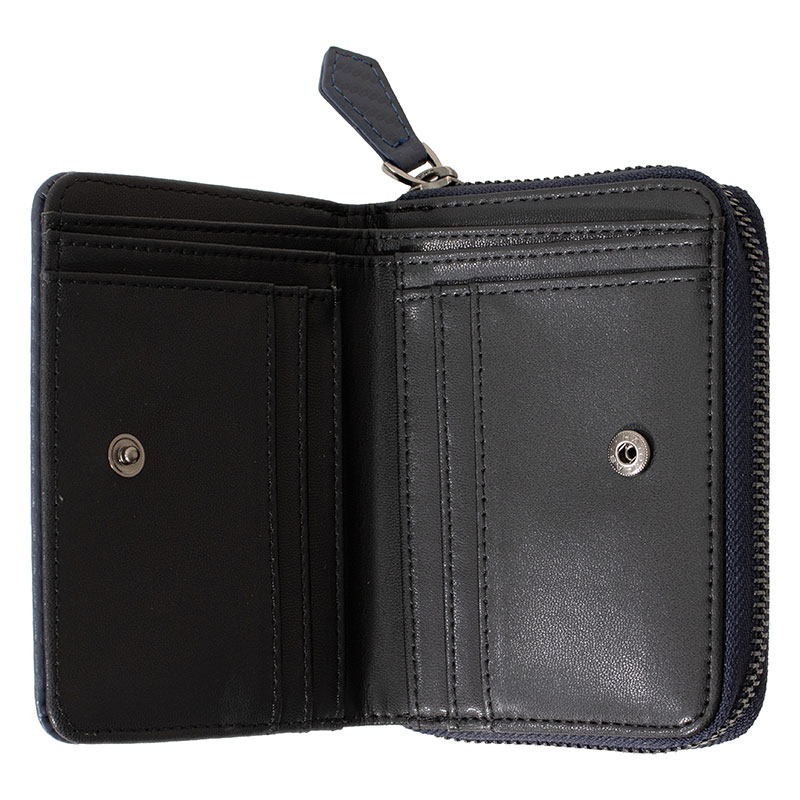 ミニラウンドファスナー札入れ カーボン ネイビー