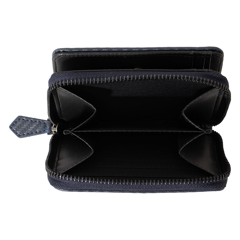 ミニラウンドファスナー札入れ カーボン ネイビー