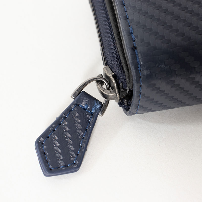 ミニラウンドファスナー札入れ カーボン ネイビー