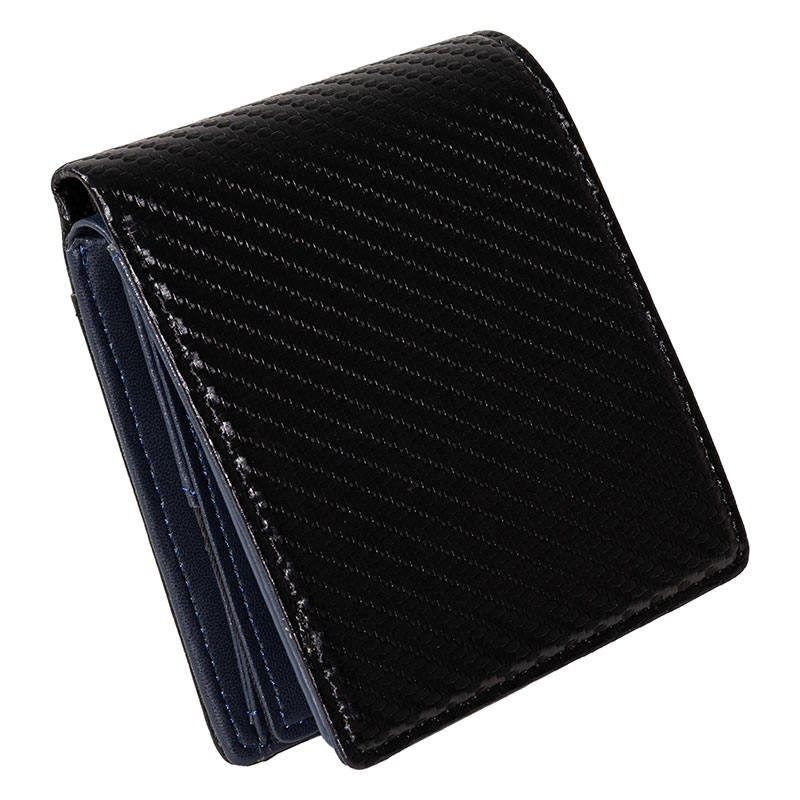 コンパクト2つ折り札入れ カーボン ブラック