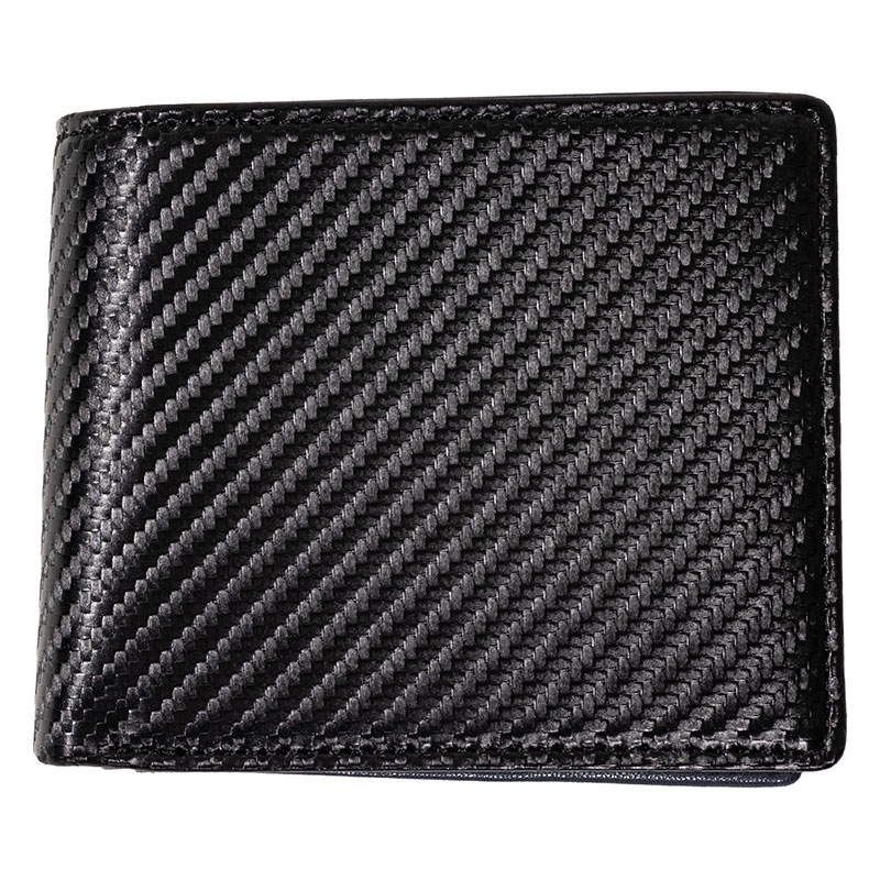 コンパクト2つ折り札入れ カーボン ブラック