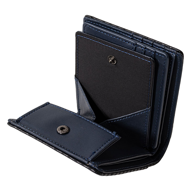 コンパクト2つ折り札入れ カーボン ブラック