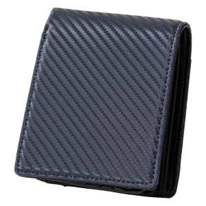 コンパクト2つ折り札入れ カーボン ネイビー