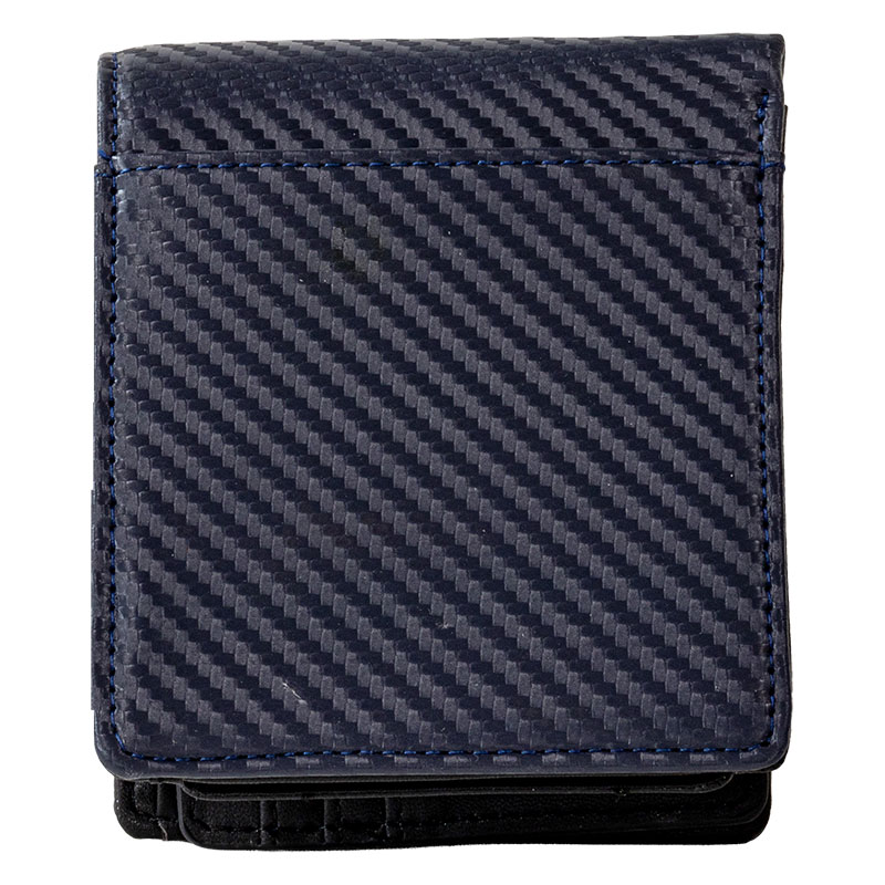 コンパクト2つ折り札入れ カーボン ネイビー