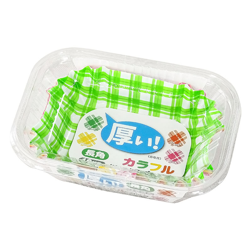 厚い!カラフルカップ チェック柄 長角 16枚入