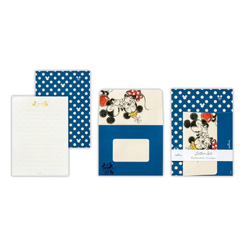 ディズニー ミッキーマウス ドット青II【レターセット】