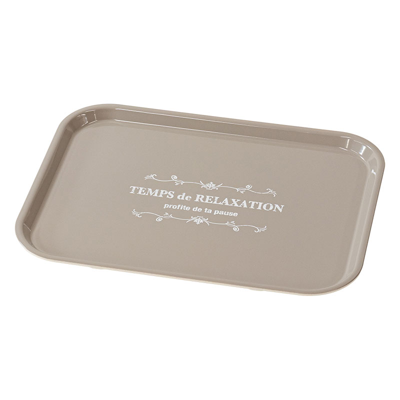 滑りにくい レンジ抗菌トレー フルリール グレー 33×23.5cm