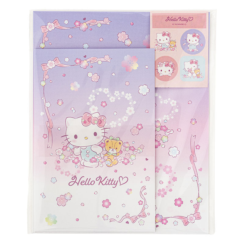 レターセット ハローキティ さくらマジック (便箋8枚+封筒4枚+シール付き)