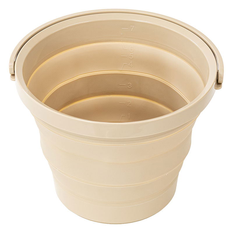 おりたためる ソフトバケツ 8L ベージュ