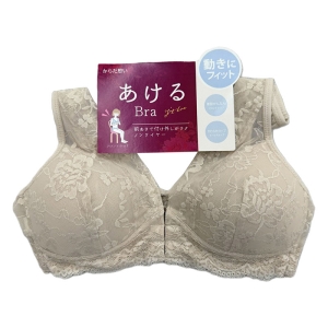 レディース あけるブラ ジャガード サンドベージュ