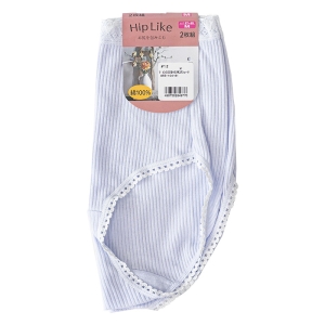レディース 綿100% 針抜き ショーツ 2枚組 サックス