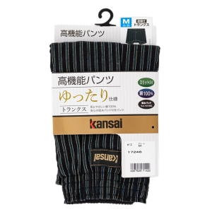 Kansai高機能トランクス ゆったり仕様 黒系縦縞