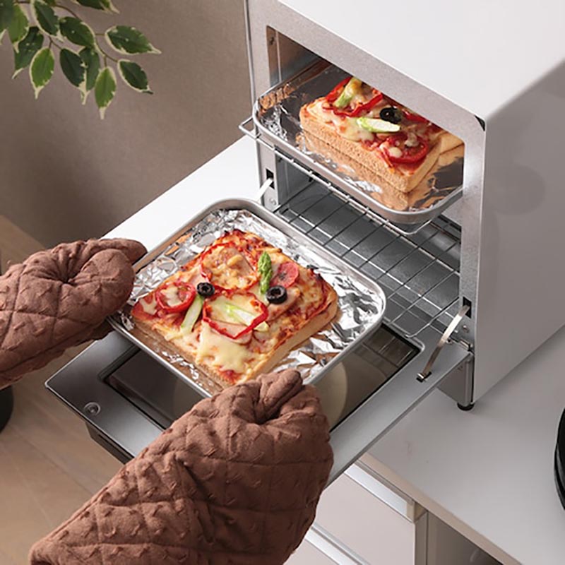 ミラーオーブントースター縦型 MOT-012 ホワイト