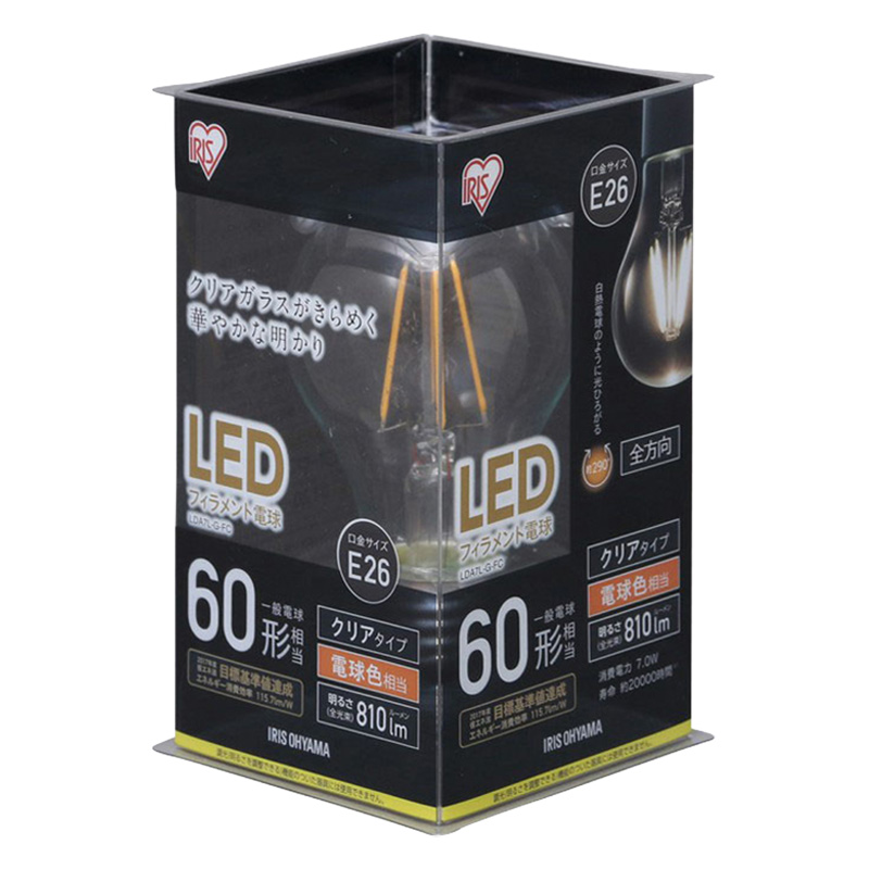 LED電球 フィラメント クリア 電球色60W形相当(810lm) LDA7L-G-FC クリア