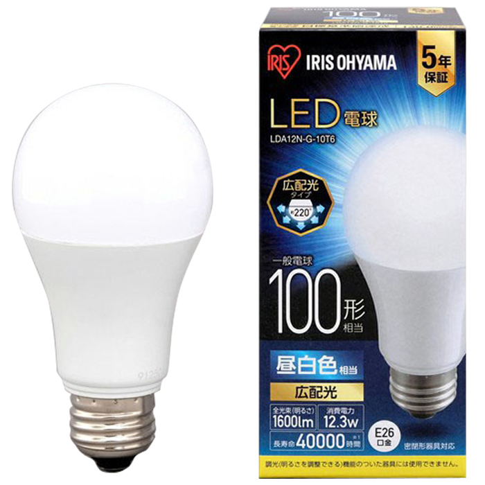 LED電球 E26 広配光 昼白色 100形(1600lm) LDA12N-G-10T6