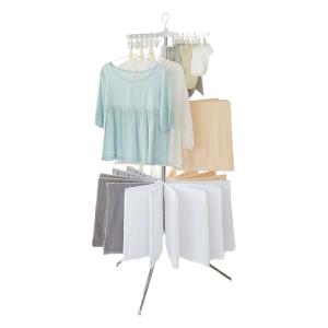 ステンレス室内物干し パラソル3段 ホワイト